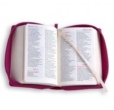 Biblia Tabor flex z zamkiem - Malinowy