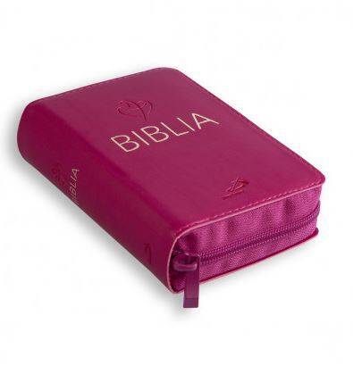 Biblia Tabor flex z zamkiem - Malinowy