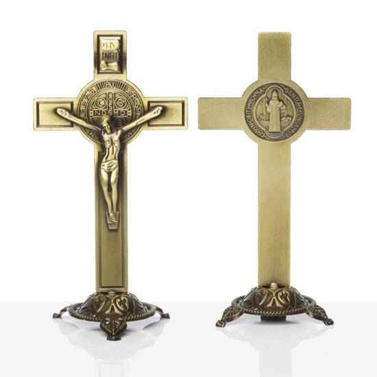 Krzyż - Św. Benedykt - prosty - satynowa powłoka