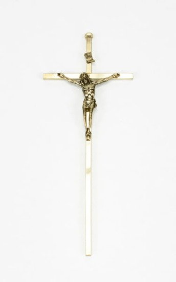 Krzyż mosiężny prosty - 17 cm