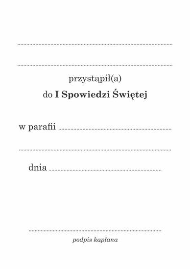 Pamiątka I Spowiedzi Świętej Jezus Miłosierny - mały format