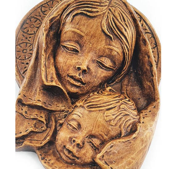 Płaskorzeźba - Madonna z Dzieciątkiem Jezus  - 17 cm