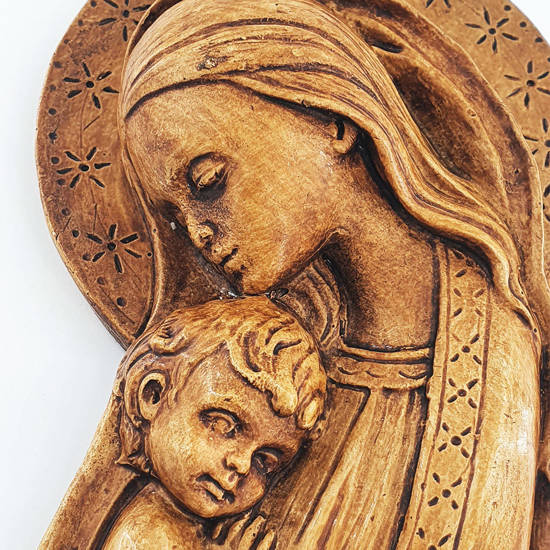 Płaskorzeźba - Madonna z Dzieciątkiem Jezus  - 20,5 cm